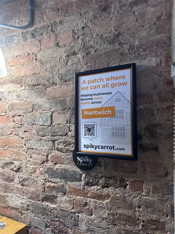 Spiky Carrot visibility frame at Ebenezer's Nantwich
