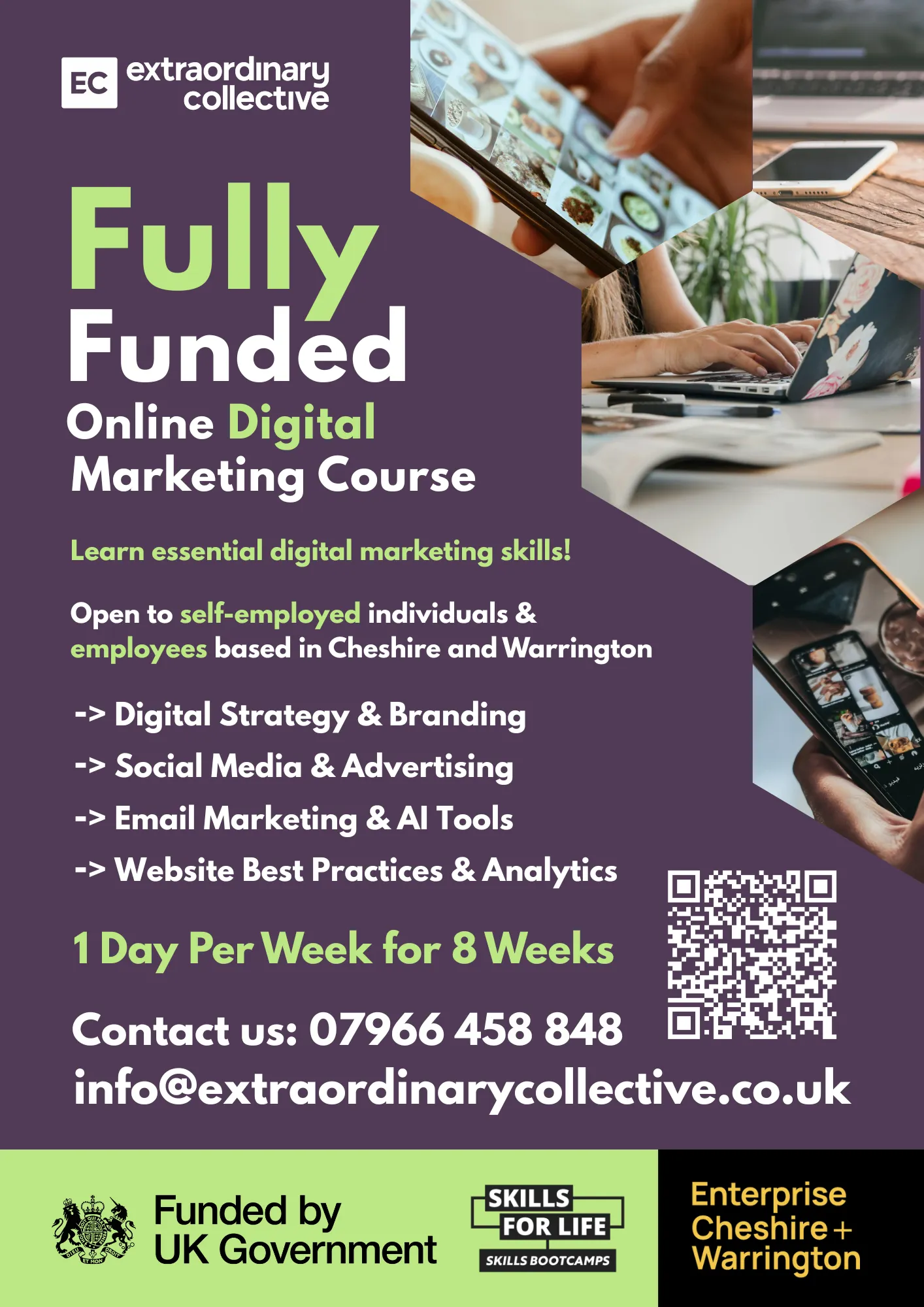 Fully Funded online digital marketing course campaign