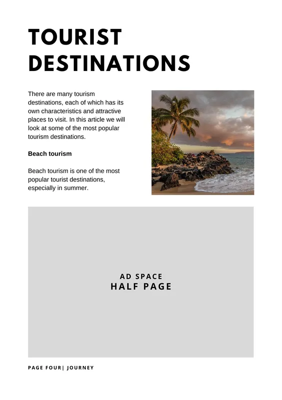 National wide magazine called Journey - EXAMPLE ad space on Spiky Carrot