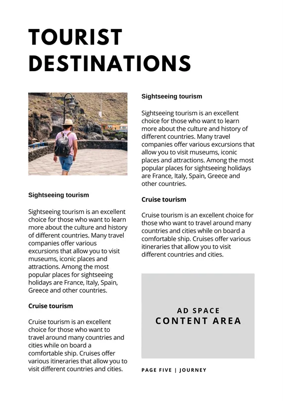 National wide magazine called Journey - EXAMPLE ad space on Spiky Carrot