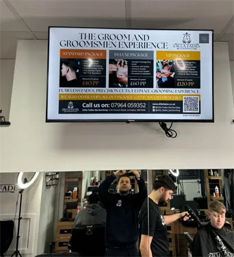 Advertise Your Business on Our 32-Inch Screen at Dilla Barbershop!